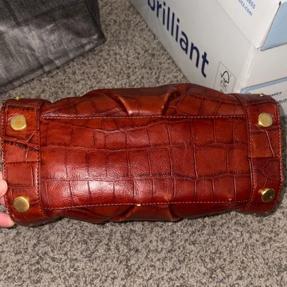 Maxx New York Croc-Embossed Red Shoulder Bag